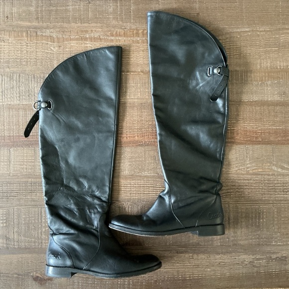 Coach Cheyenne Black Riding Equestrian Leather Boots 6.5 - Picture 1 of 7